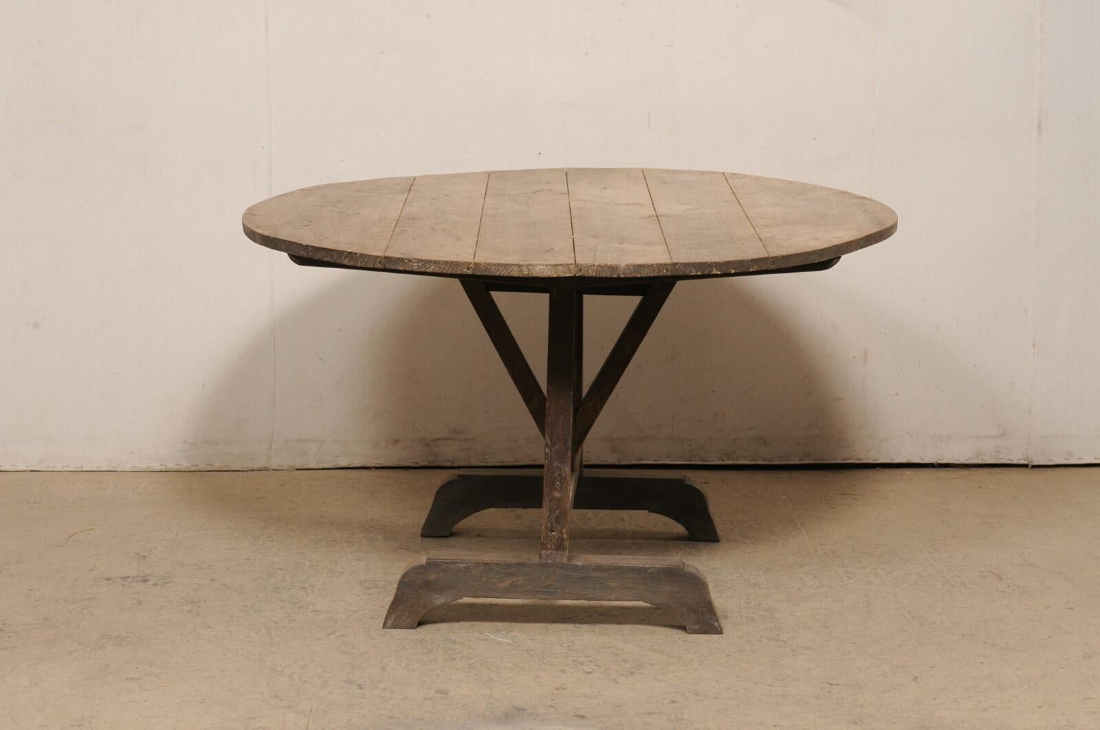 French Antique Round Wine Tasting Table For Sale 1