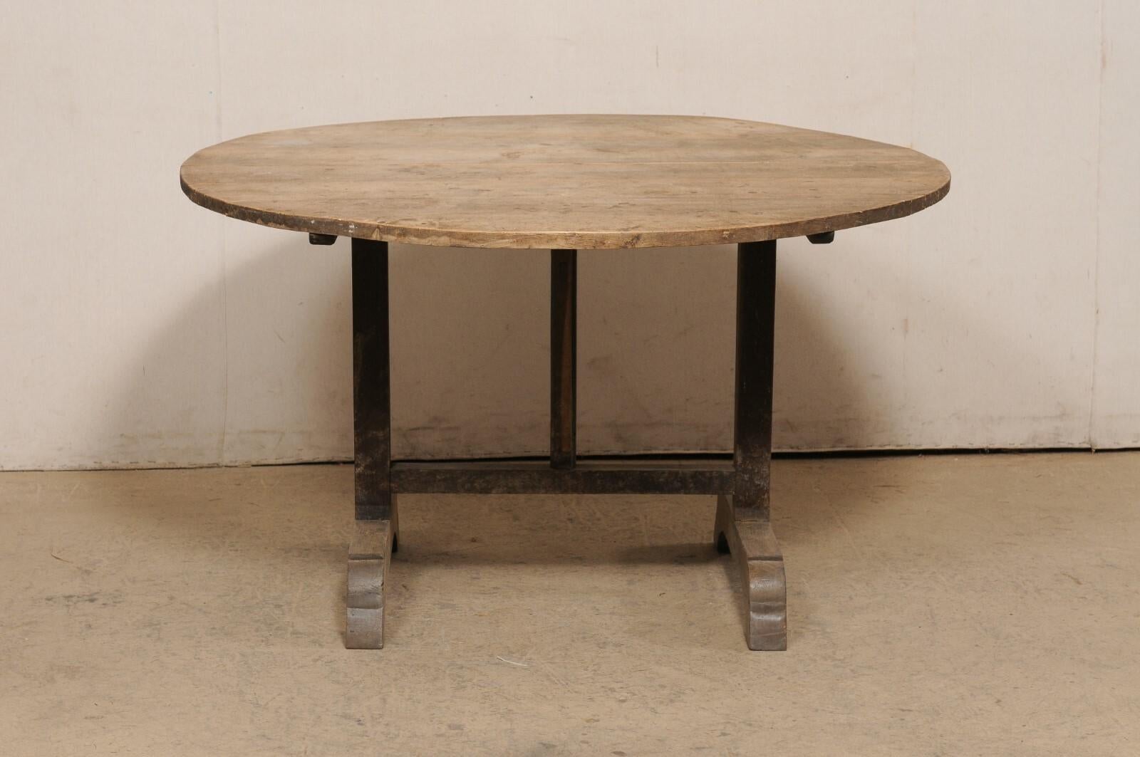 French Antique Round Wine Tasting Table For Sale 2
