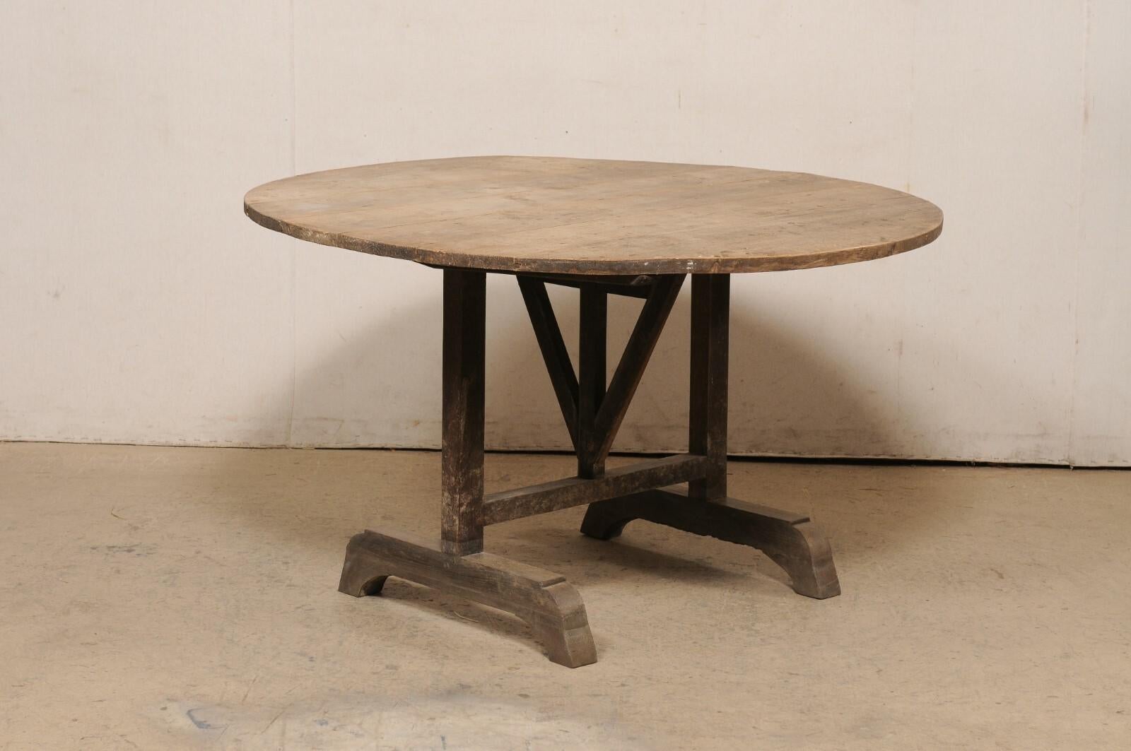 French Antique Round Wine Tasting Table For Sale 3