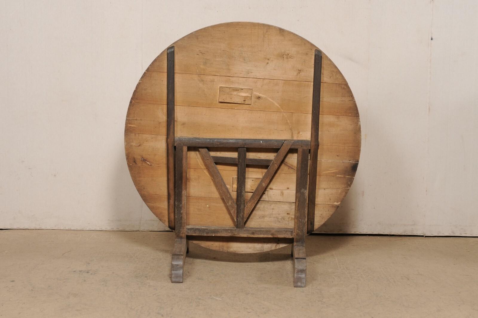 French Antique Round Wine Tasting Table For Sale 4