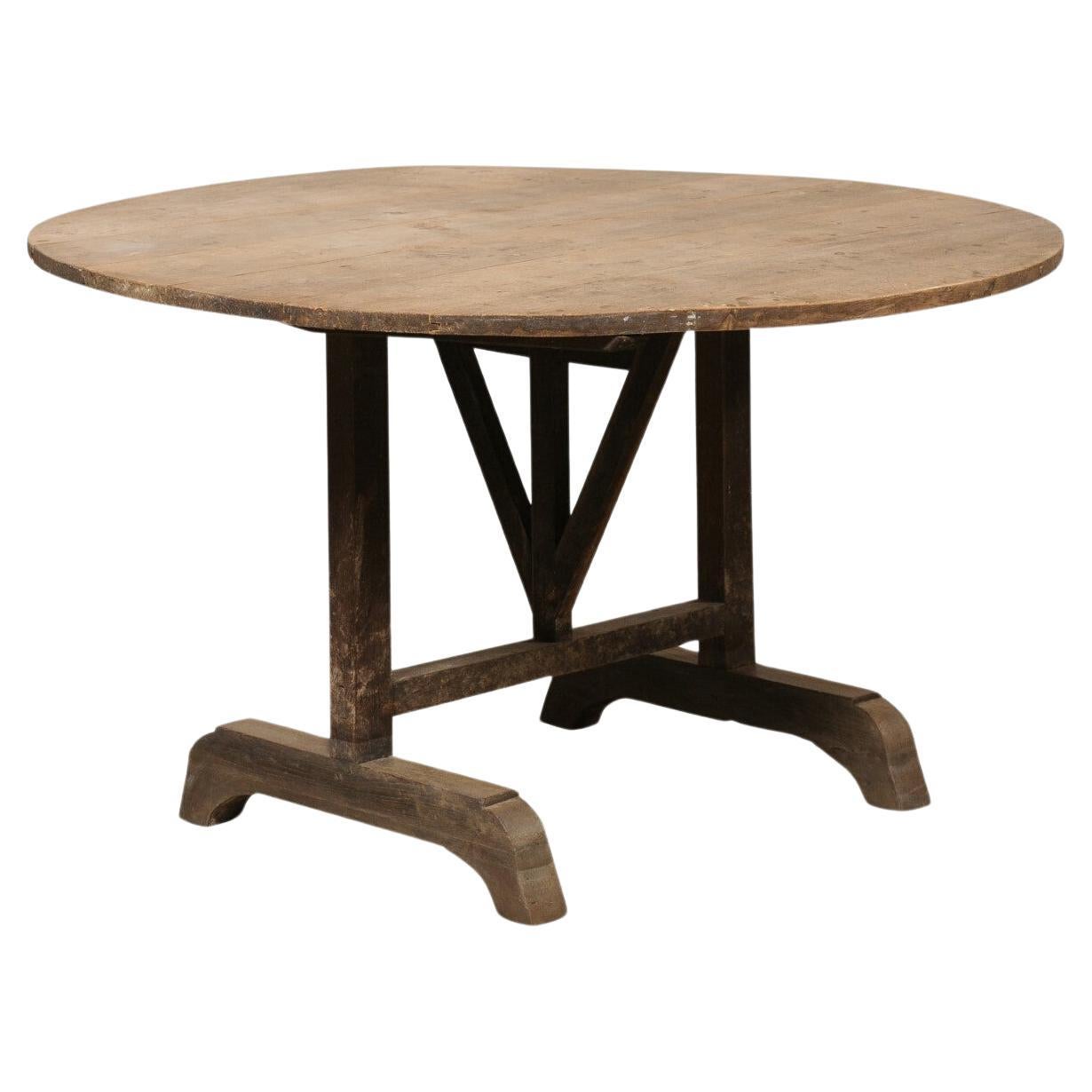 French Antique Round Wine Tasting Table