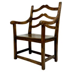 Sedia a braccio rustica francese del XVIII-XIX secolo