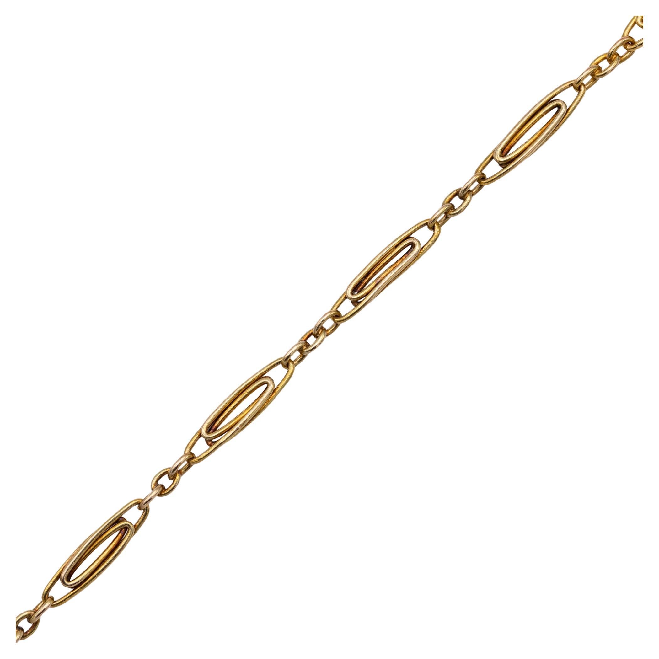 French Antique Sautoir - 18K solid gold Victorian chain Necklace - 31.3 Inch In Good Condition In Antwerp, BE