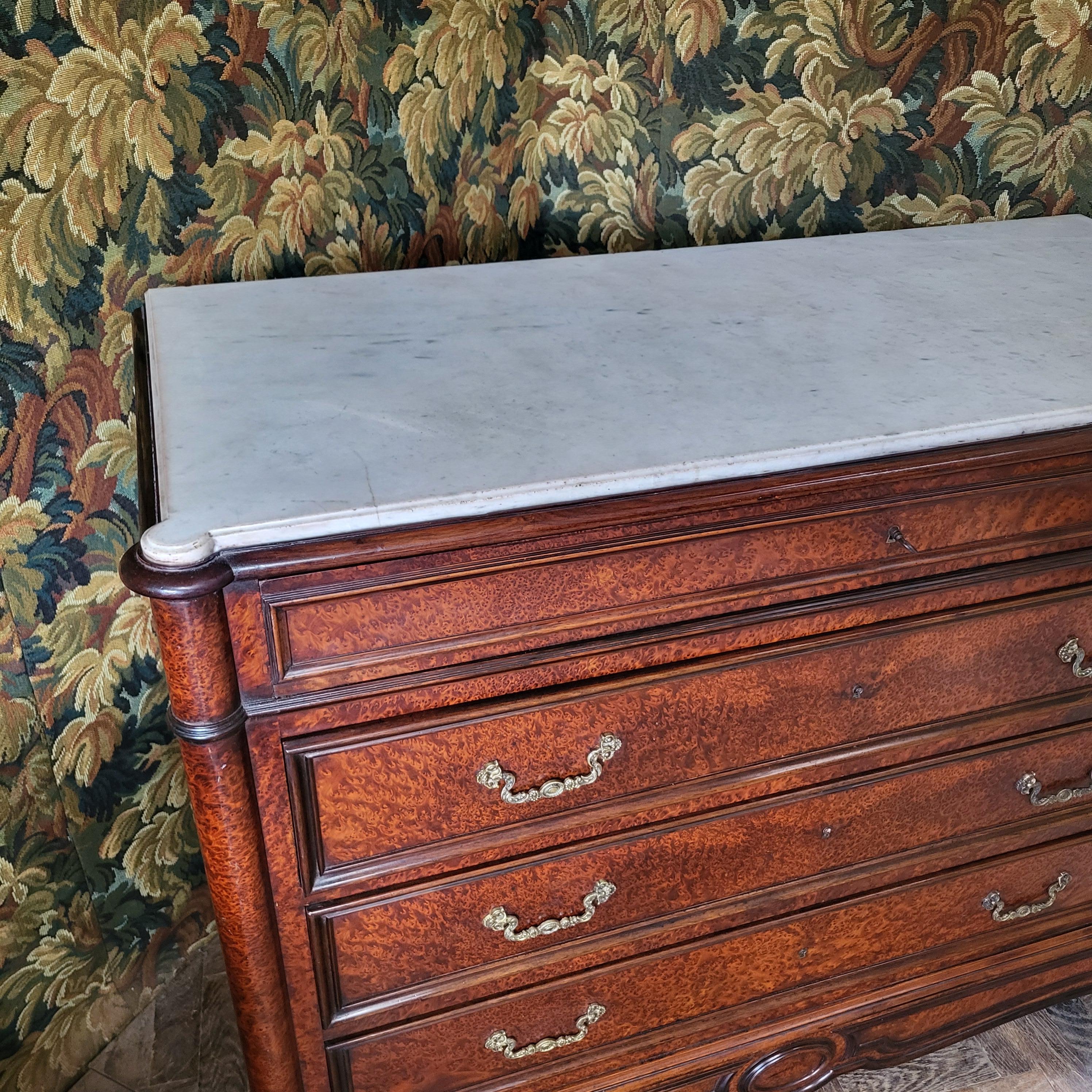 Louis Philippe French antique secretaire commode For Sale