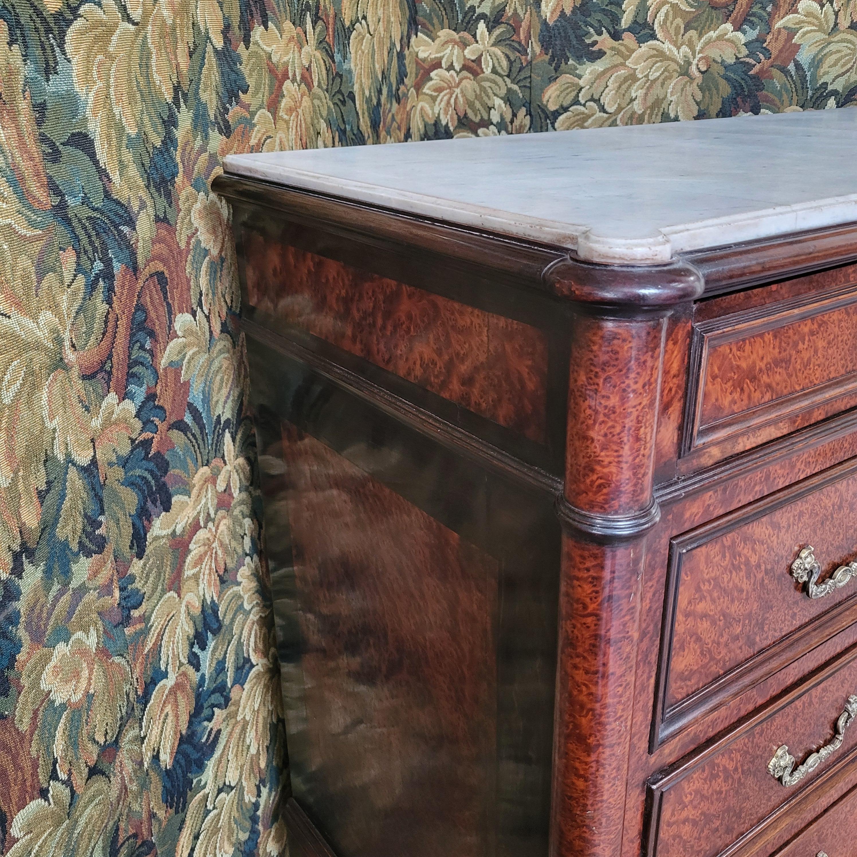 19th Century French antique secretaire commode For Sale