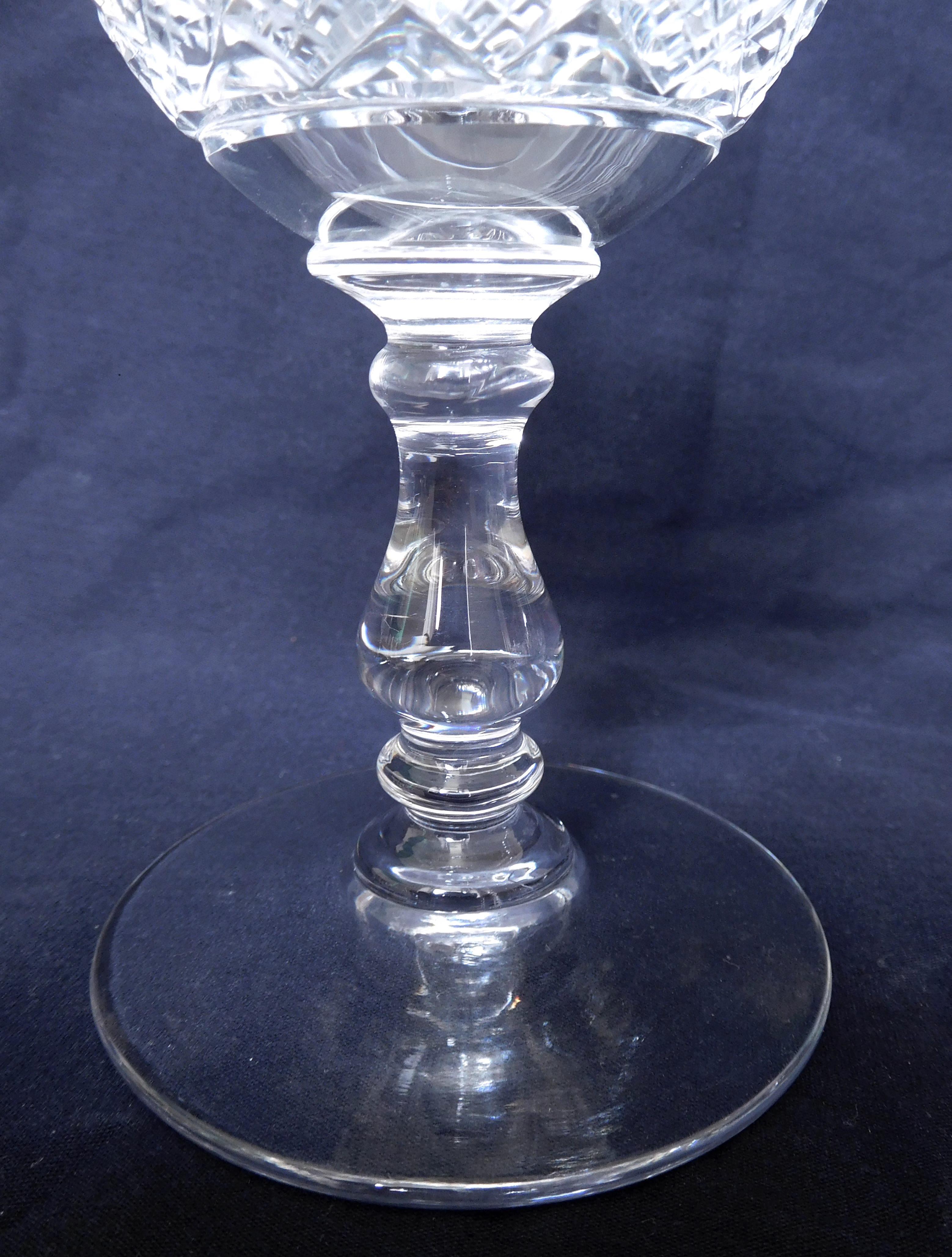French antique set of 3 Baccarat crystal glasses - France - Douai model In Good Condition For Sale In GRENOBLE, FR