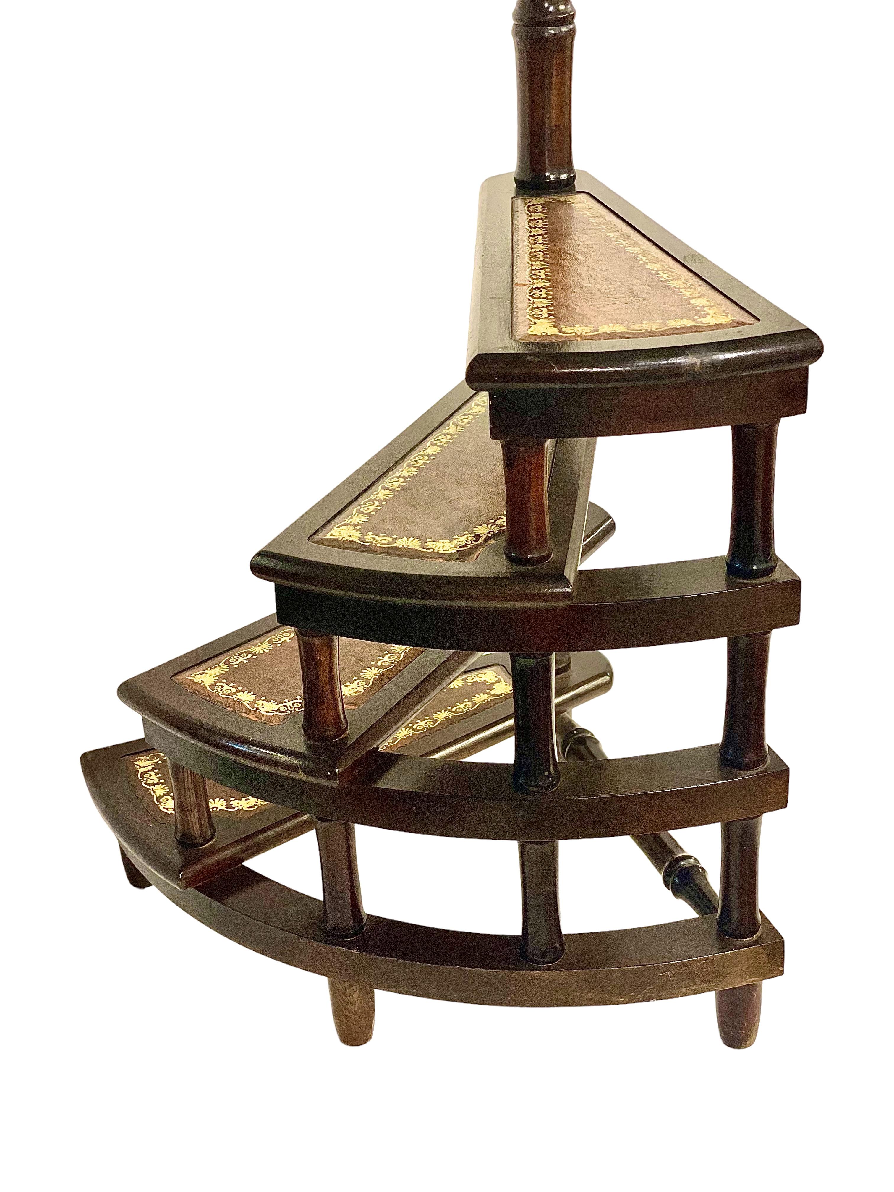 French Antique Set of Library Steps with Leather Tops For Sale at ...