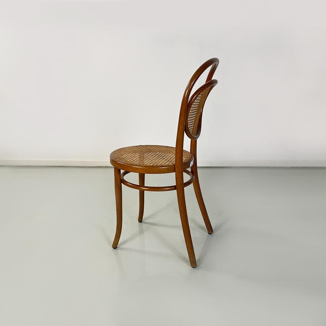 French Antique Set of Six Beech and Vienna Straw Thonet Chairs, with Brand 1900s In Good Condition In MIlano, IT
