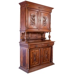 French Antique Show Cabinet, Victorian Cupboard, circa 1890