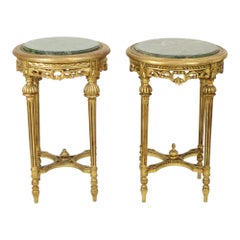 Antique French Beistelltische Pflanztische Marmor Empire Stil