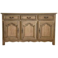 French Antique Sideboard Provencal Style Bleached in Oak from the 20th Century