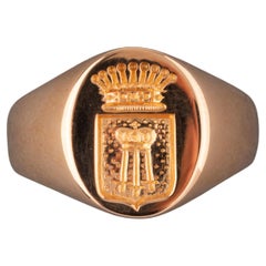 Anello con sigillo Antique French