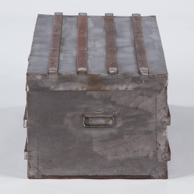 French Antique Silver Metal Trunk, Early 1900s For Sale at 1stdibs