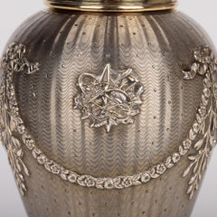 French Antique Silver Sugar Sifter with Floral Garlands