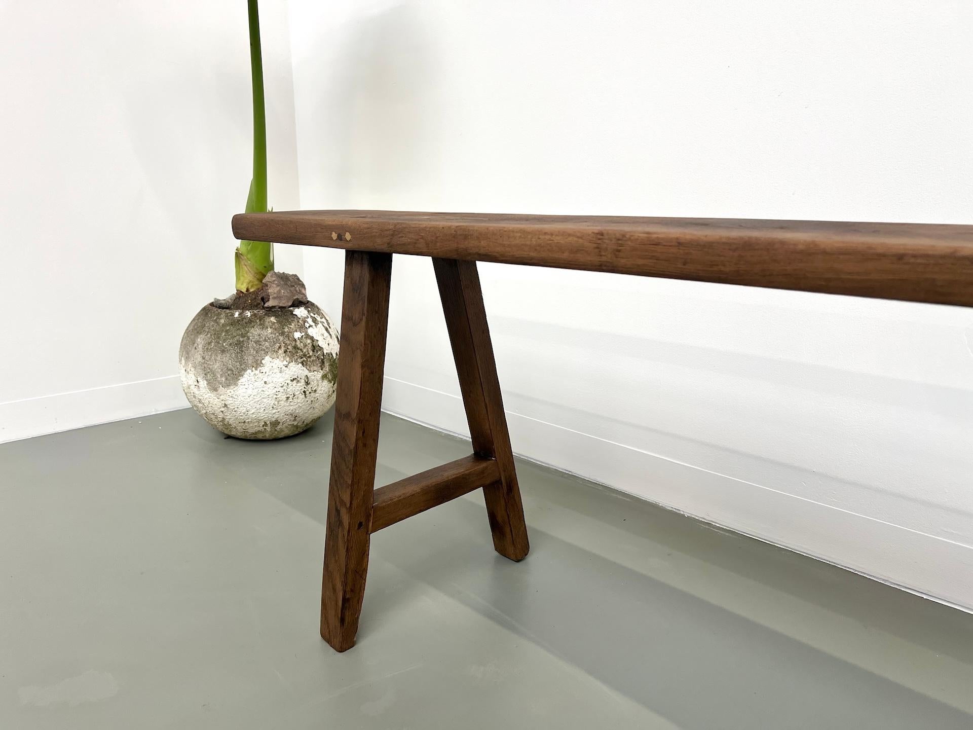 Banc ancien en chêne massif français en vente 6
