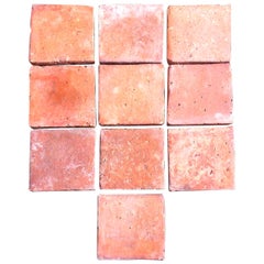 French Antique Square Terra cotta Flooring, 18th Century, France.