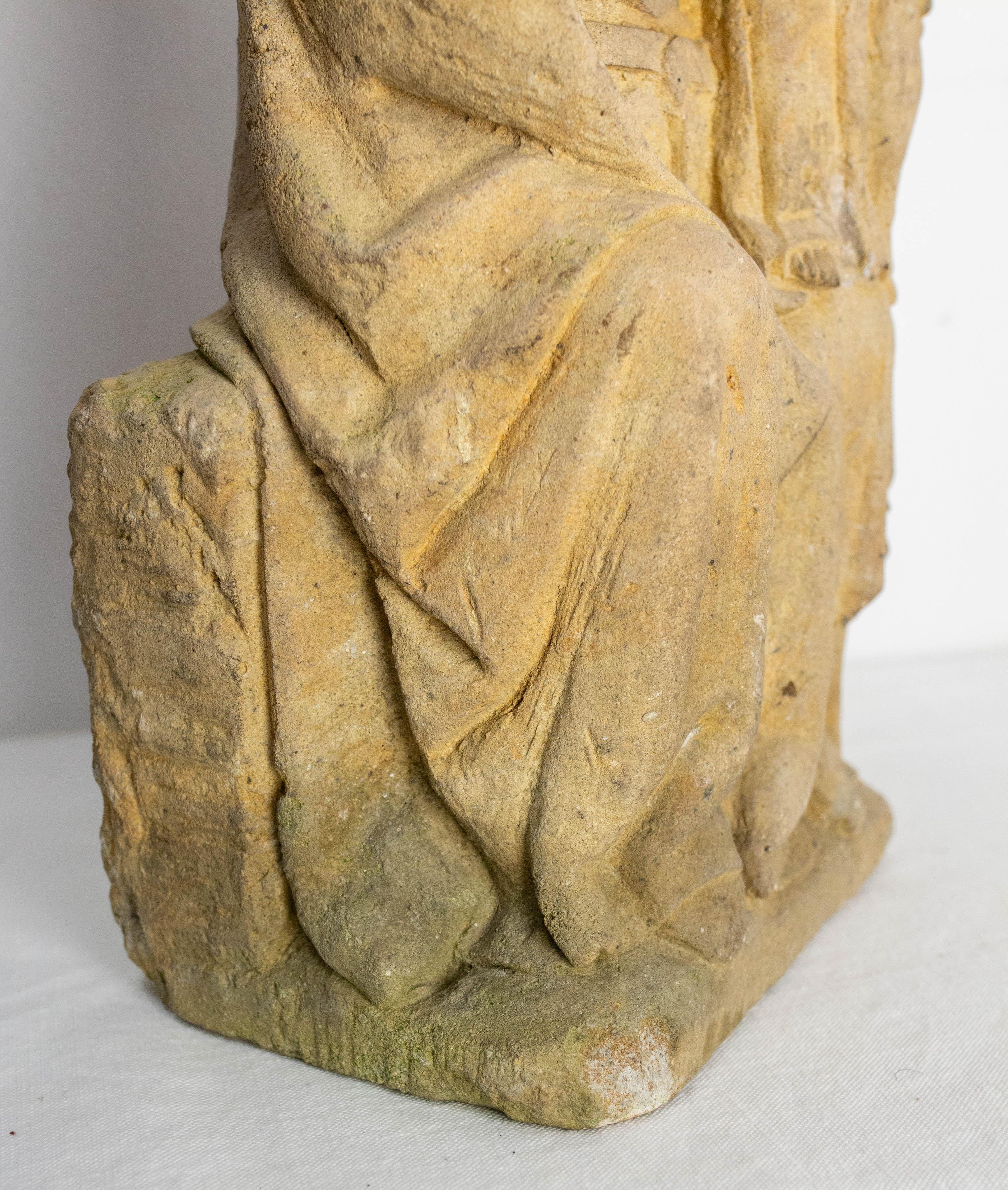 French Antique Statuette Virgin and Child Early 20 th Century For Sale 1