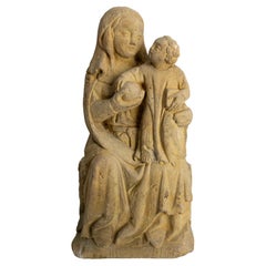 Statuette française ancienne Vierge et enfant début du 20ème siècle