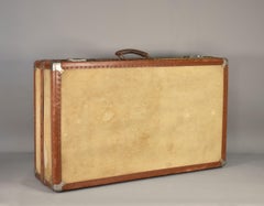 French Antique Steamer Trunk Suitcase