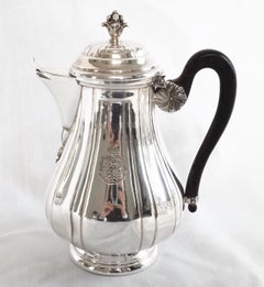 Antico set da tè e caffè in argento francese (.950) per due persone per un Duca