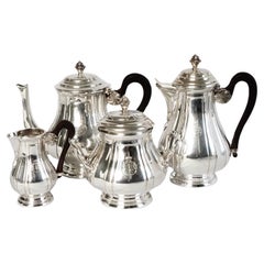 French antique sterling silver (.950) two-person tea & coffee set for a Duke