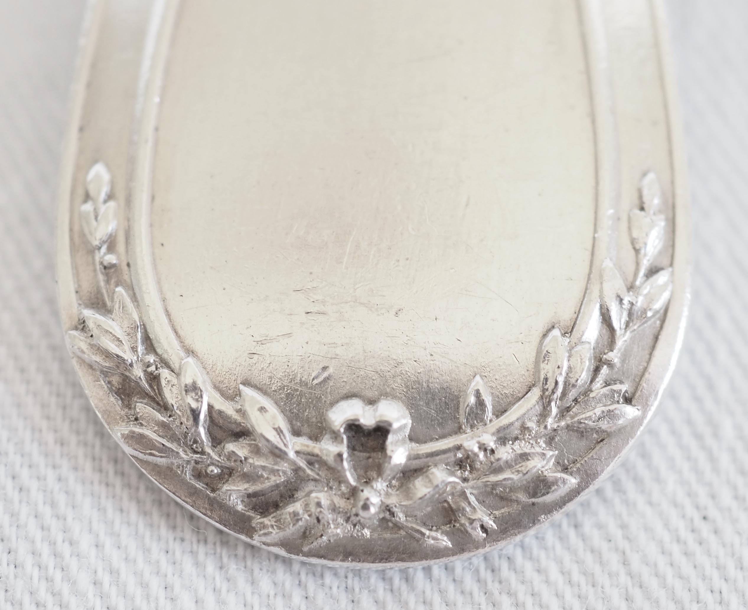 French antique sterling silver dessert flatware - 24 pieces - Louis XVI style For Sale 8