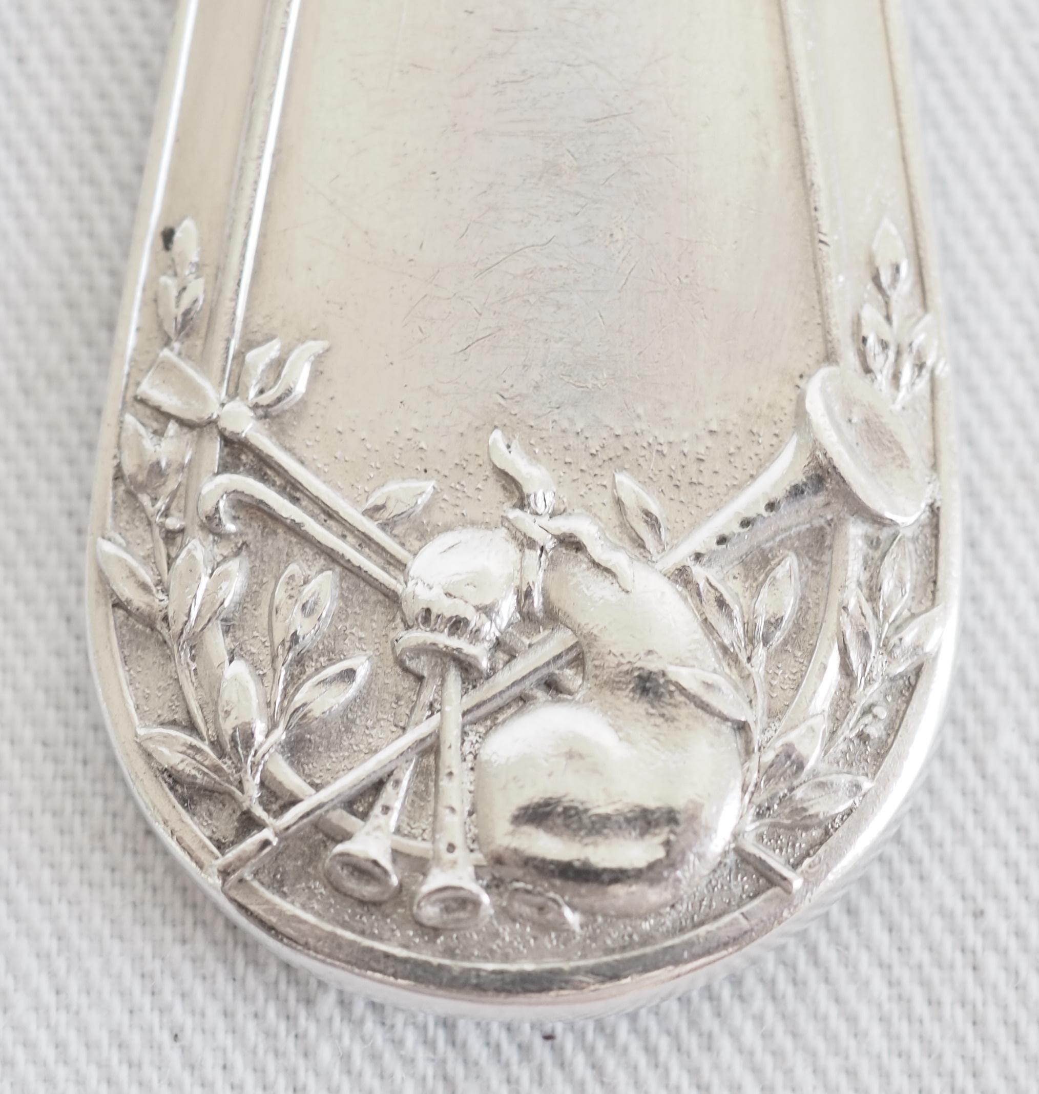 French antique sterling silver dessert flatware - 24 pieces - Louis XVI style For Sale 9