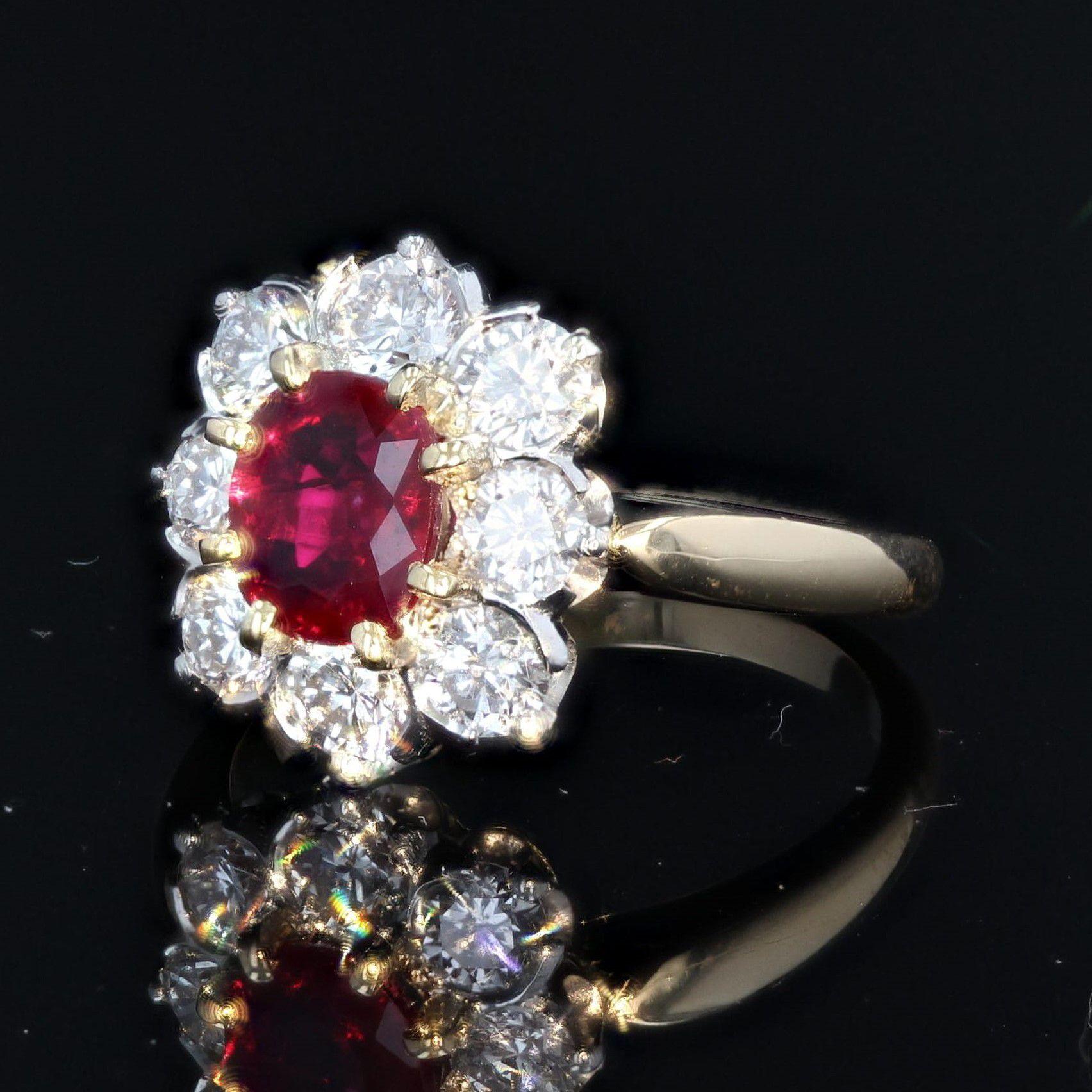 antique diamond daisy ring