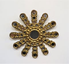 Antique French specchio dorato a raggiera