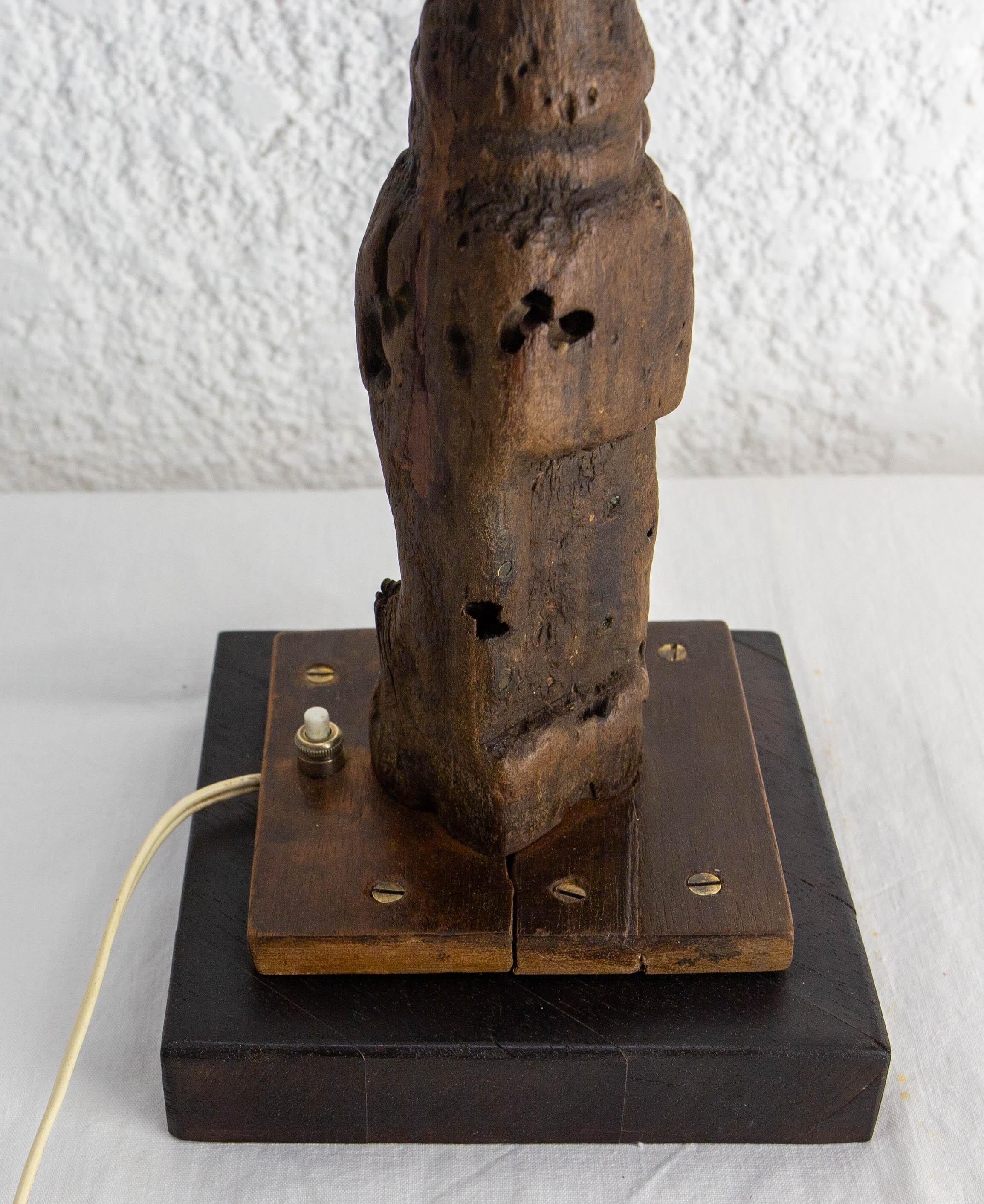 Lampe de table ancienne française fabriquée avec un gouvernail en Wood Wood, fin du 19e siècle en vente 4
