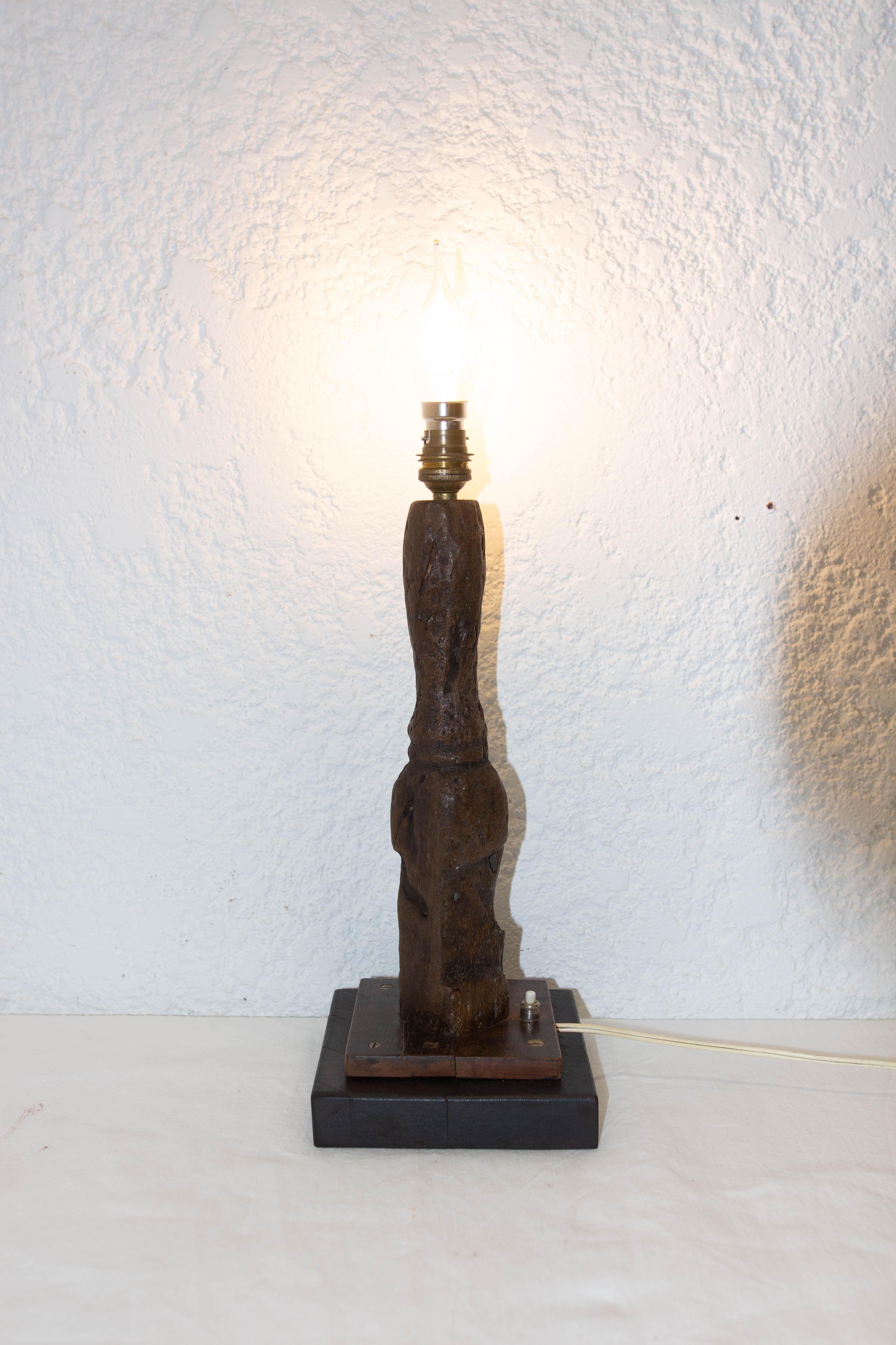 Lampe de table ancienne française fabriquée avec un gouvernail en Wood Wood, fin du 19e siècle en vente 6