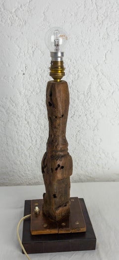 Lampada da tavolo Antique French realizzata con il timone di una barca, fine XIX secolo