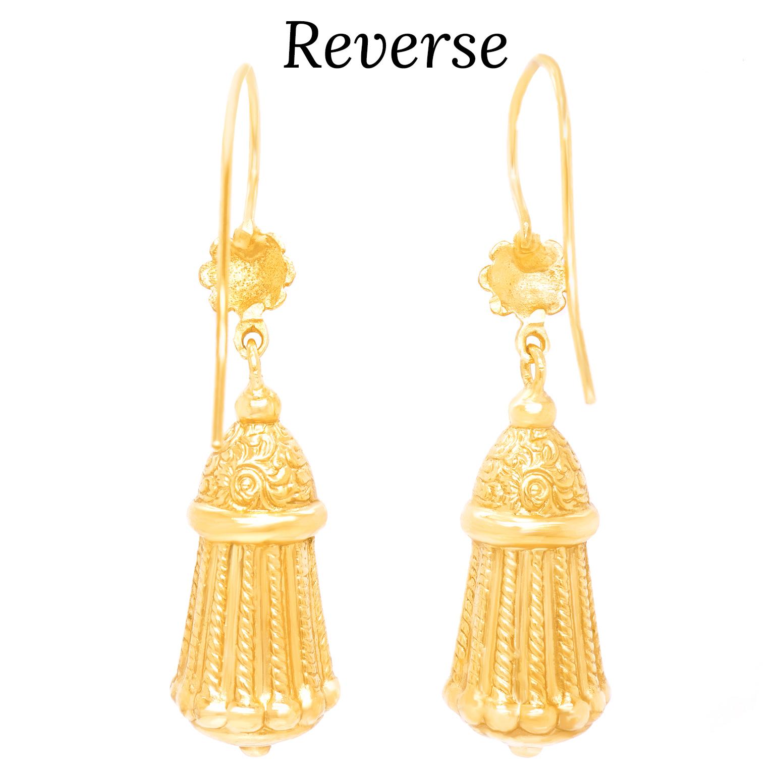 French Antique Tassel-Form Earrings For Sale 1