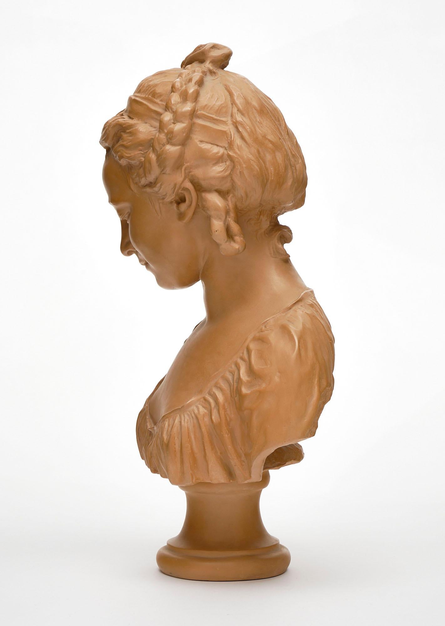 Art Deco French Antique Terracotta Bust For Sale