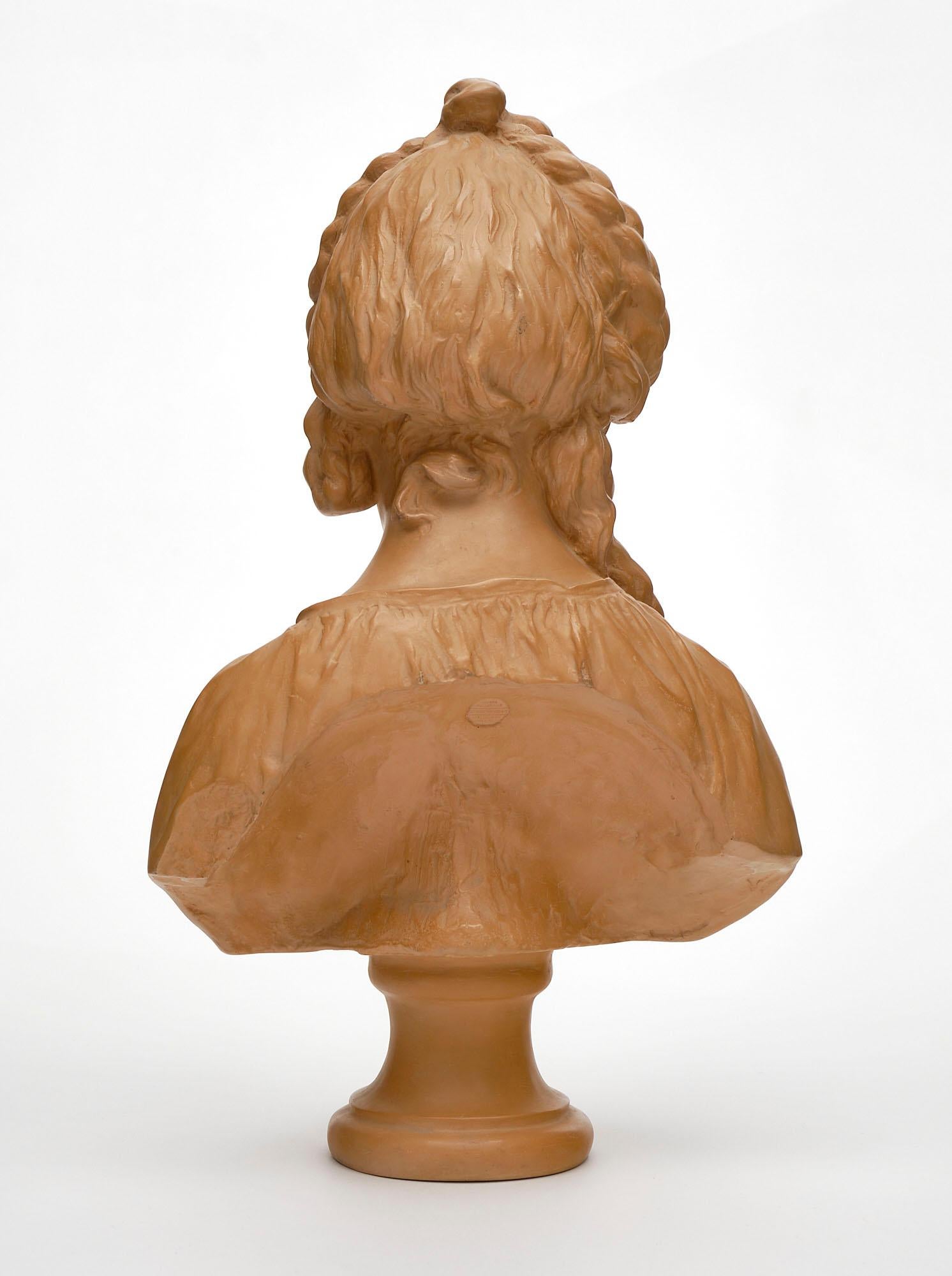 French Antique Terracotta Bust In Good Condition For Sale In Austin, TX