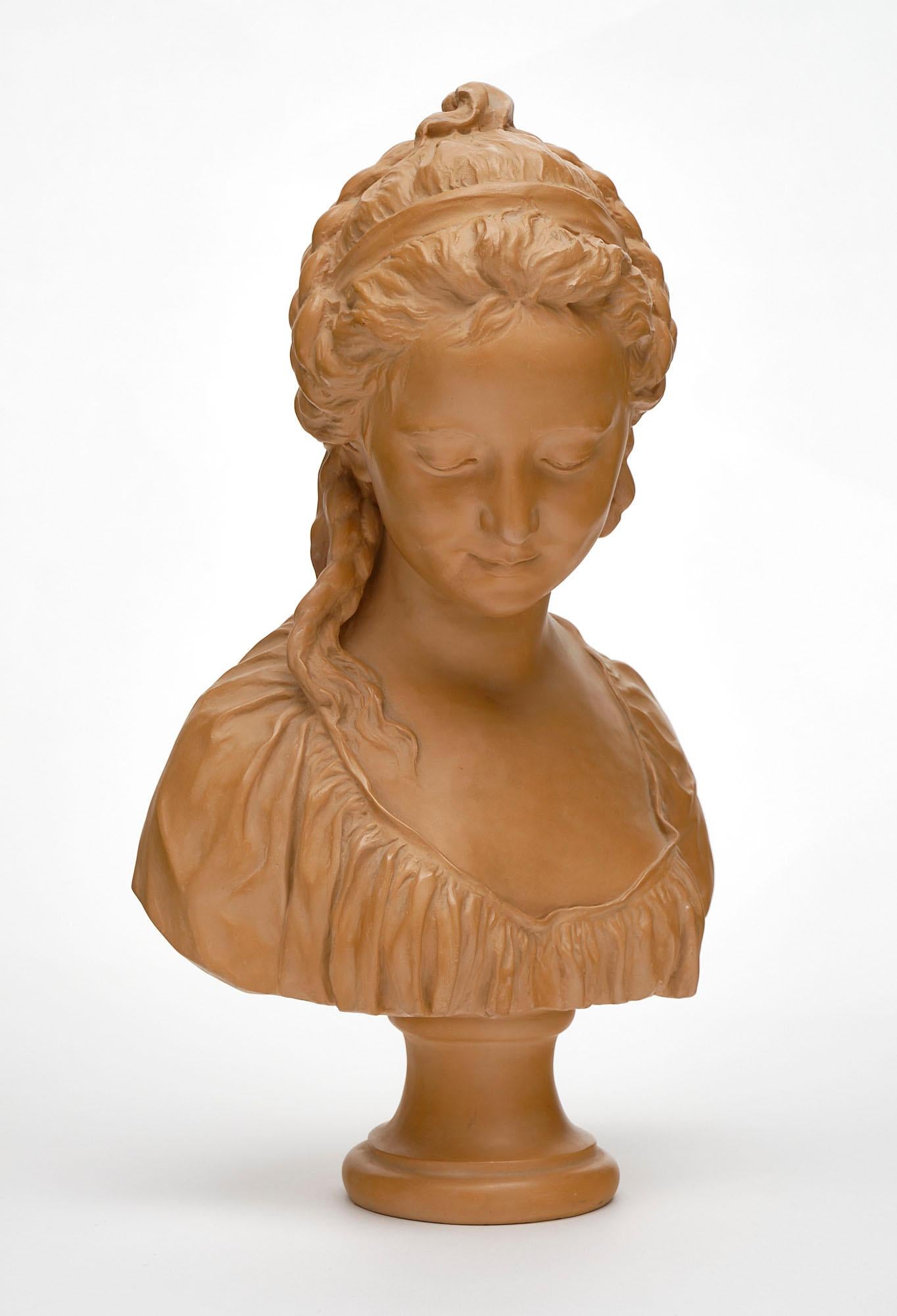 French Antique Terracotta Bust For Sale 3