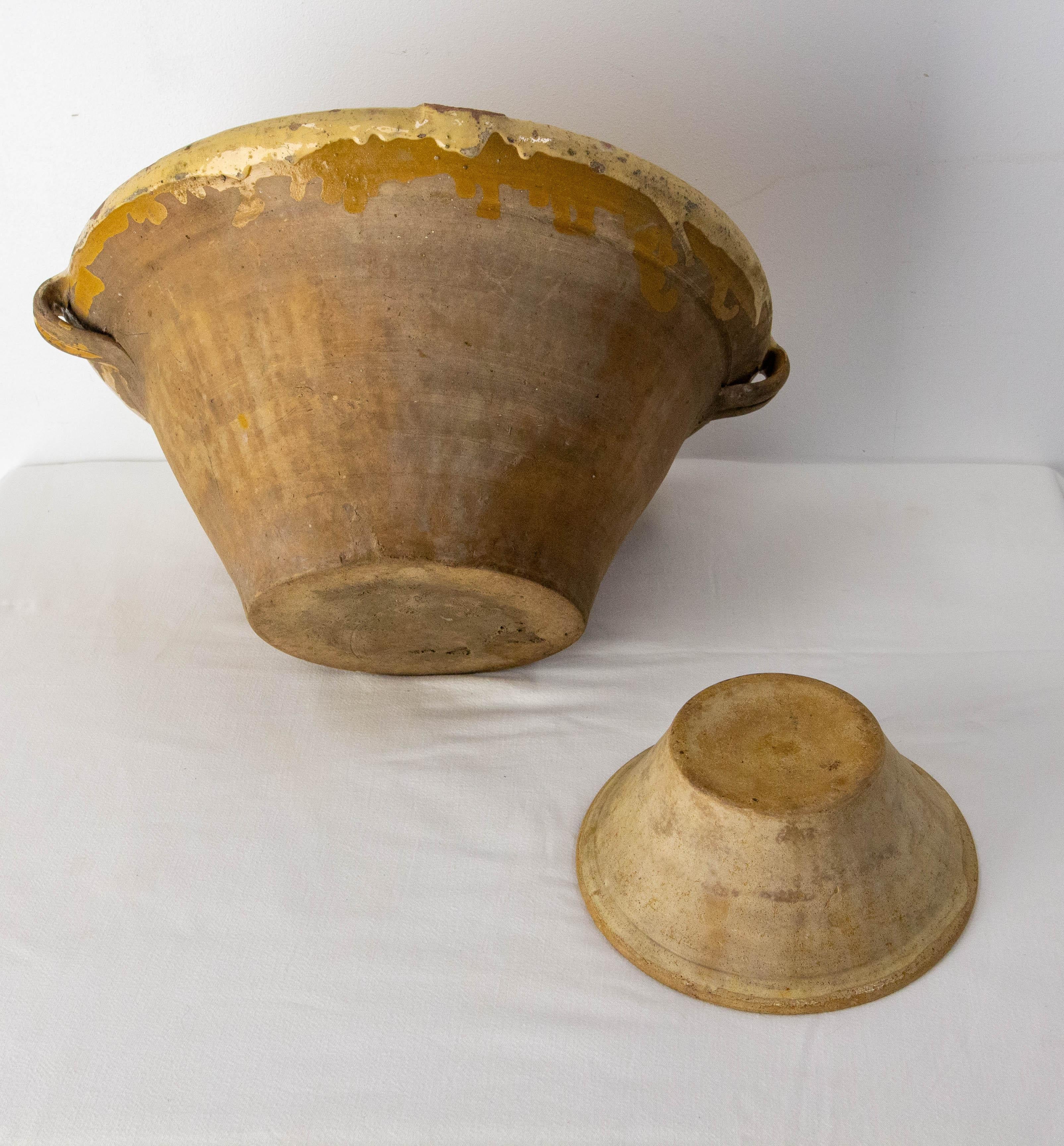 French Antique Terracotta Confit Tian or Bowl Glazed 5