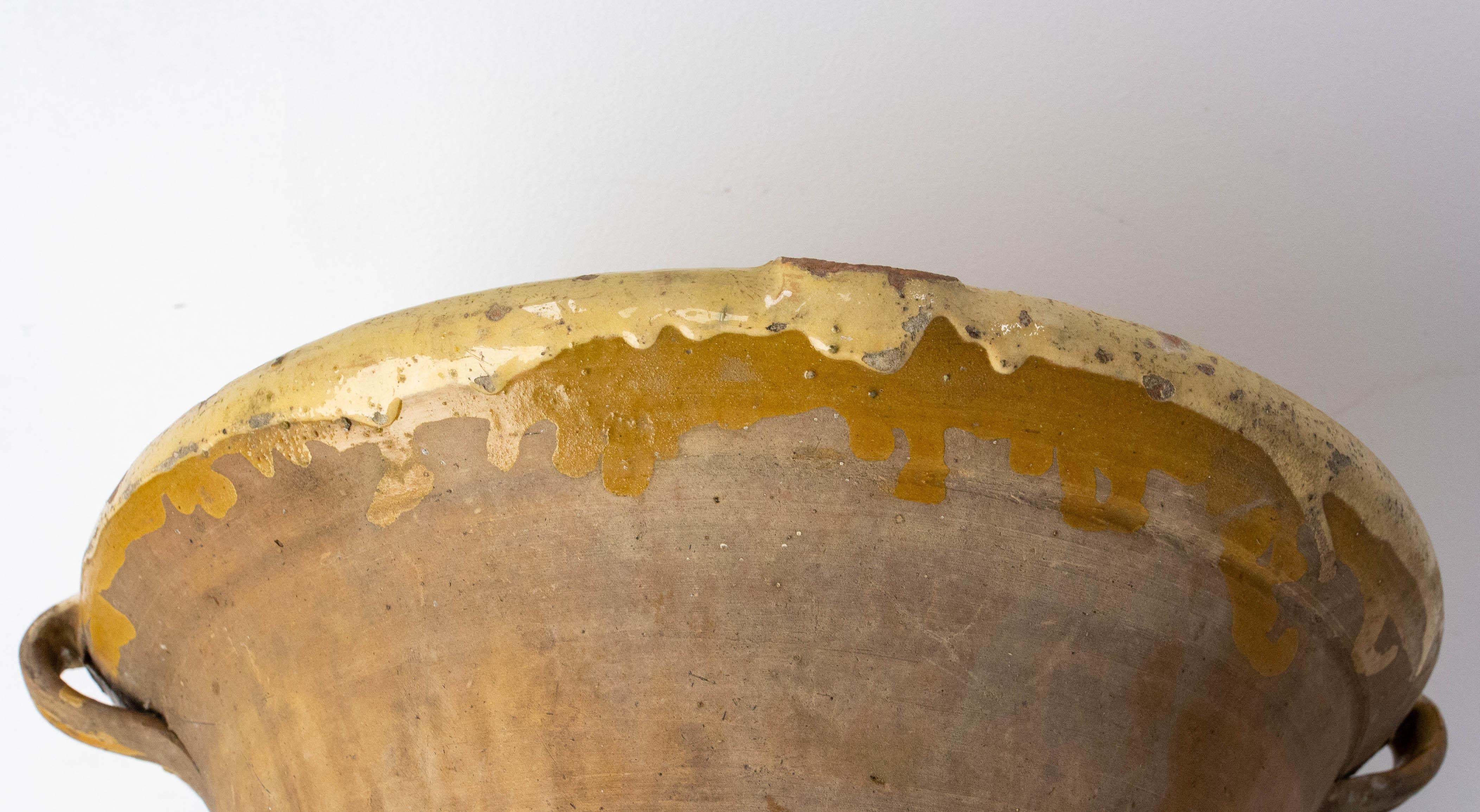 French Antique Terracotta Confit Tian or Bowl Glazed 3