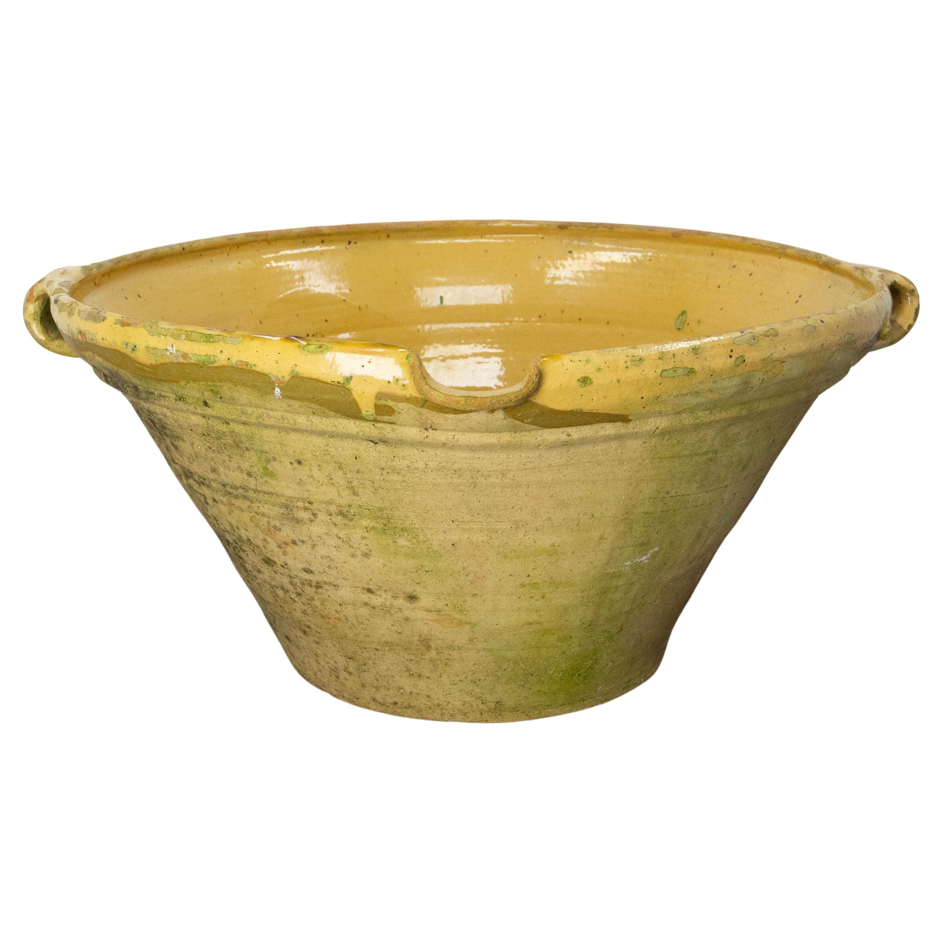 French Antique Terracotta Confit Tian or Bowl Glazed For Sale