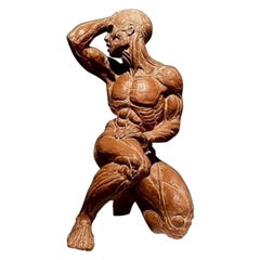 Antique French Modello in terracotta o Écorché di un uomo scorticato