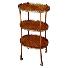 French Antique Three-Tier Parquetry Etagere