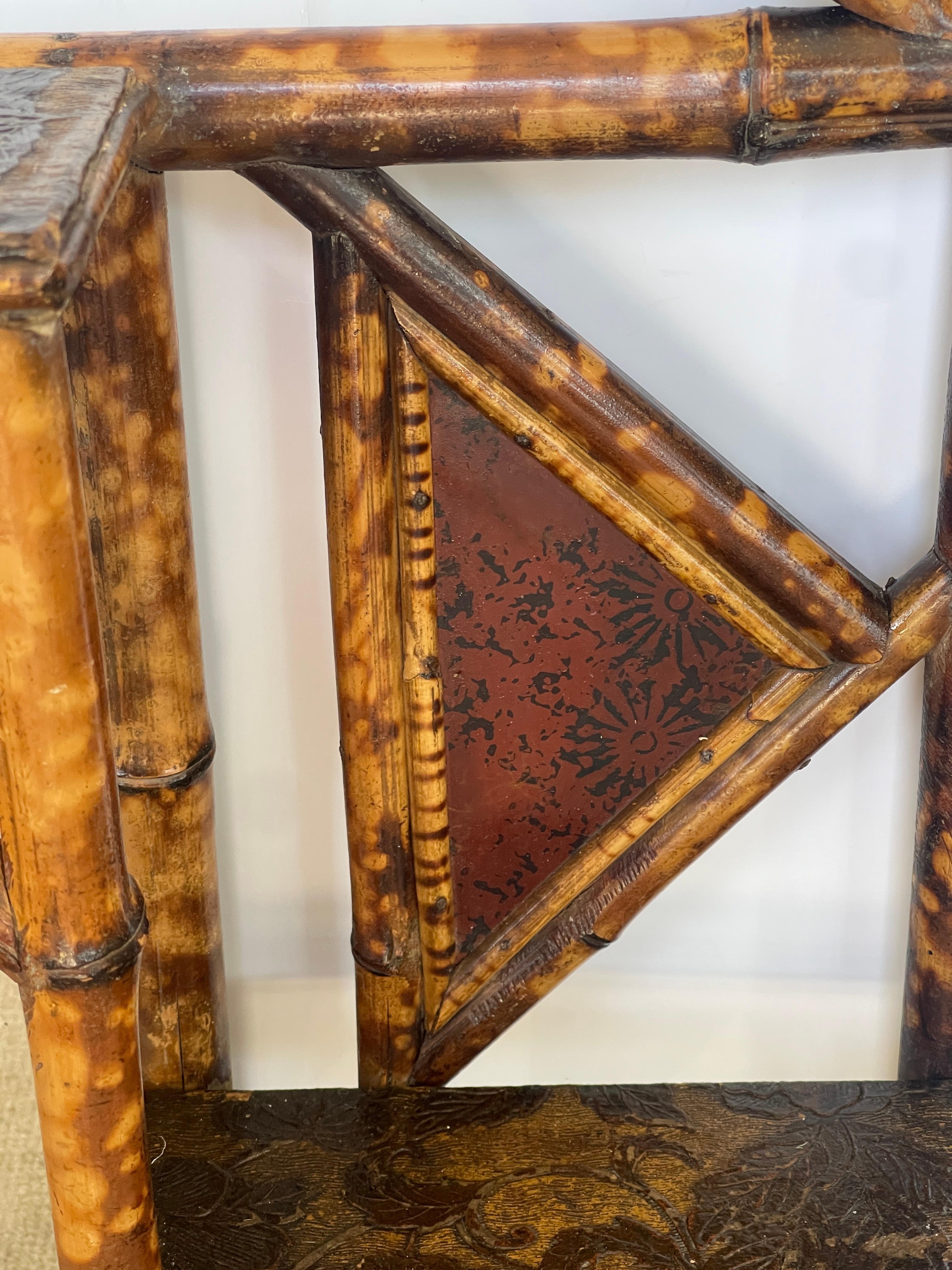 Antique Mirror francese in bambù tartarugato, 1890-1910 in vendita 3