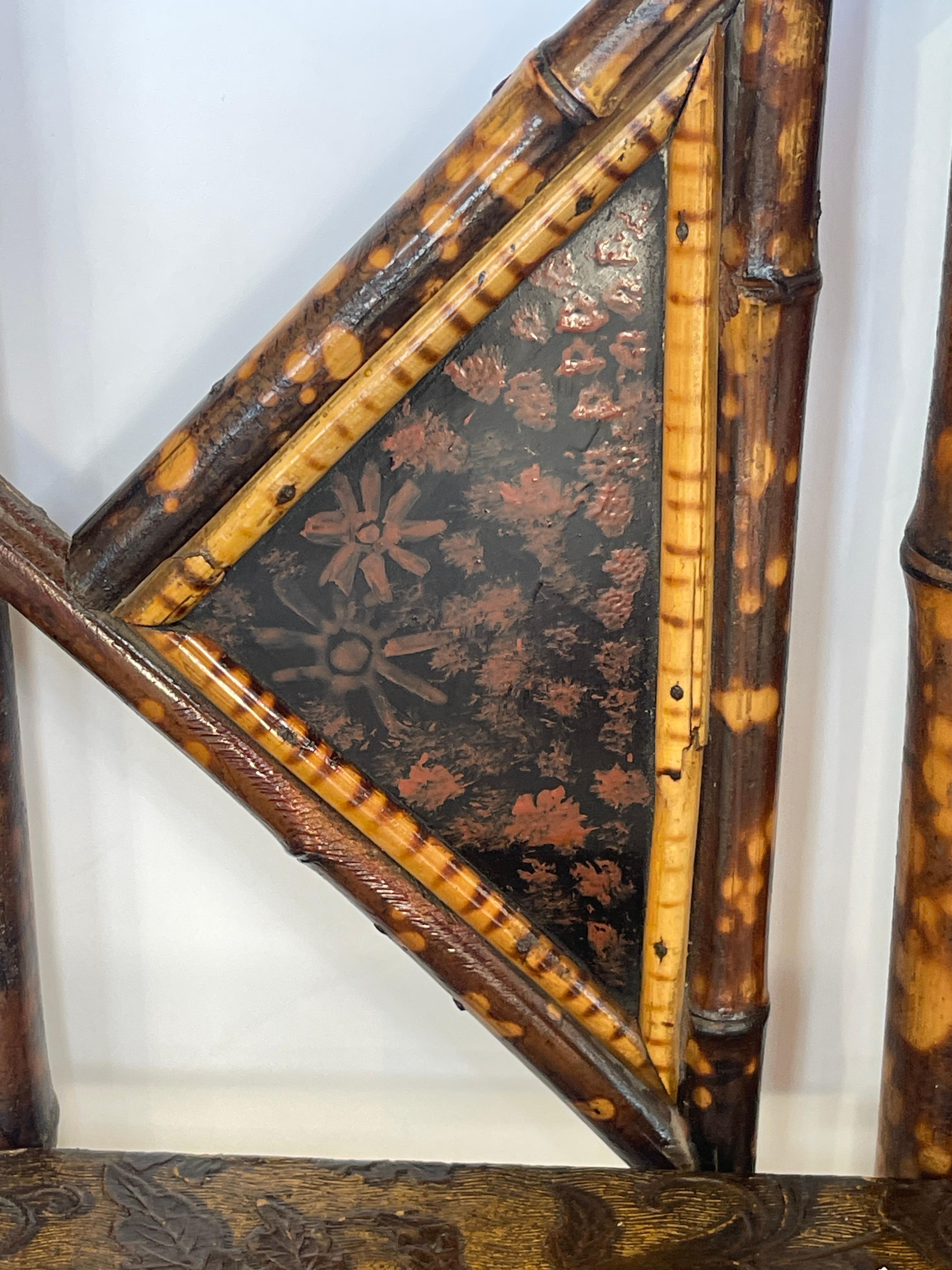 Antique Mirror francese in bambù tartarugato, 1890-1910 in vendita 5