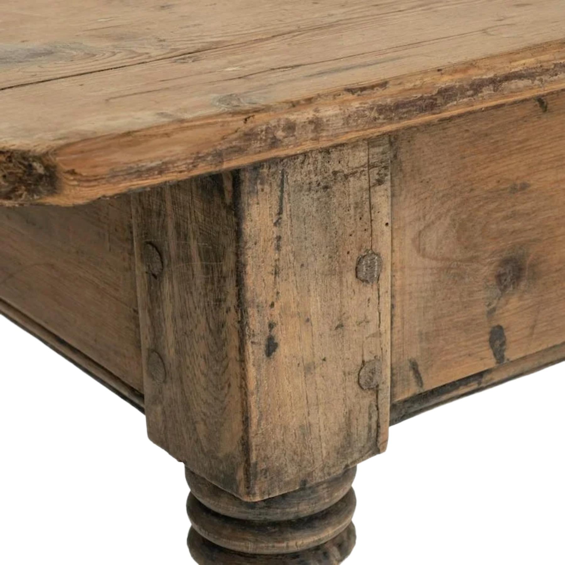 French Antique Turned Leg Sofa Table Console In Good Condition For Sale In Pittsburgh, PA
