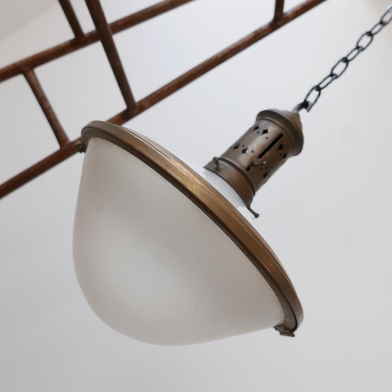 Brass French Antique Two Tone Pendant Light