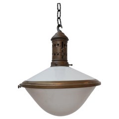 French Antique Two Tone Pendant Light