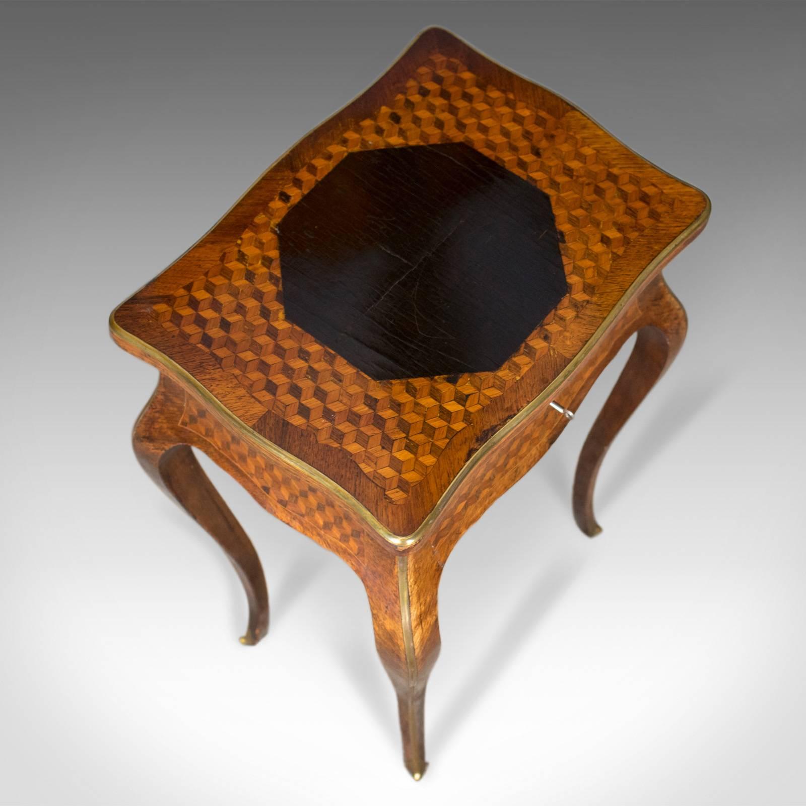 French Antique Vanity Table, Jewelry Box, Kingwood, 19th Century, circa 1880 2