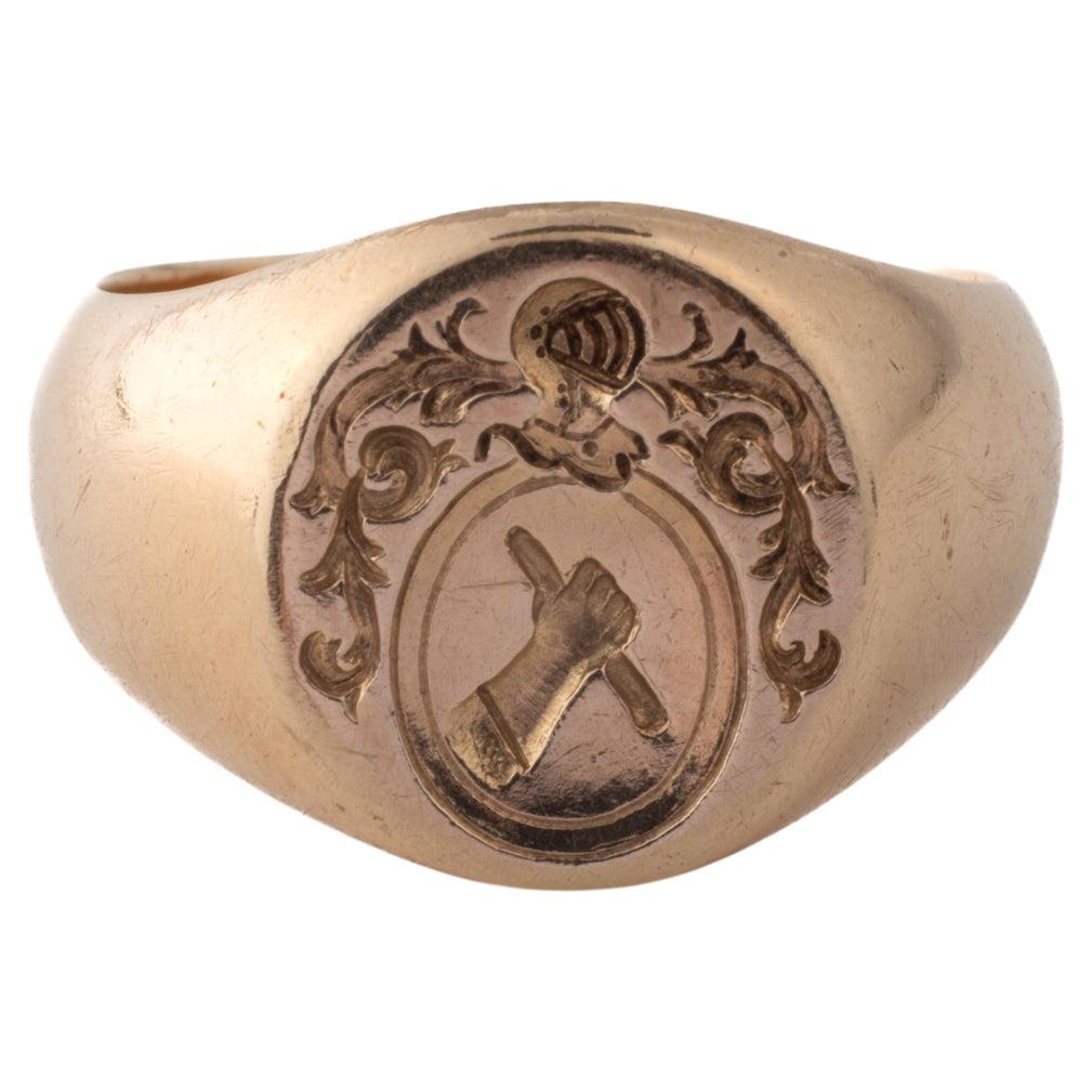 French Antique Victorian 15 Kt Signet Ring 