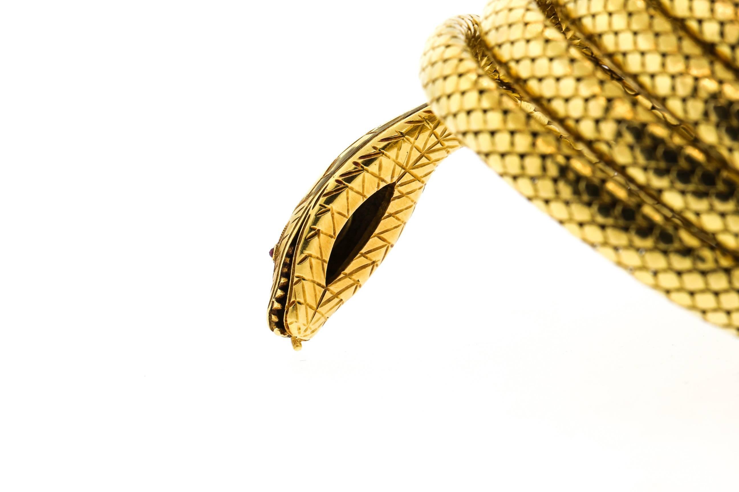 antique gold snake bracelet