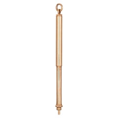 French Antique Victorian Pencil Pendant 18k Yellow Gold Retractable Jewelry